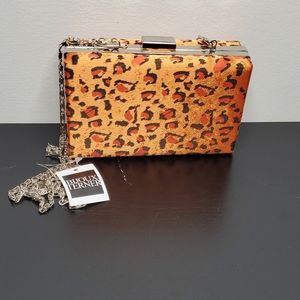 Bijoux Terner Eve Purse Orange Black Leppard Print